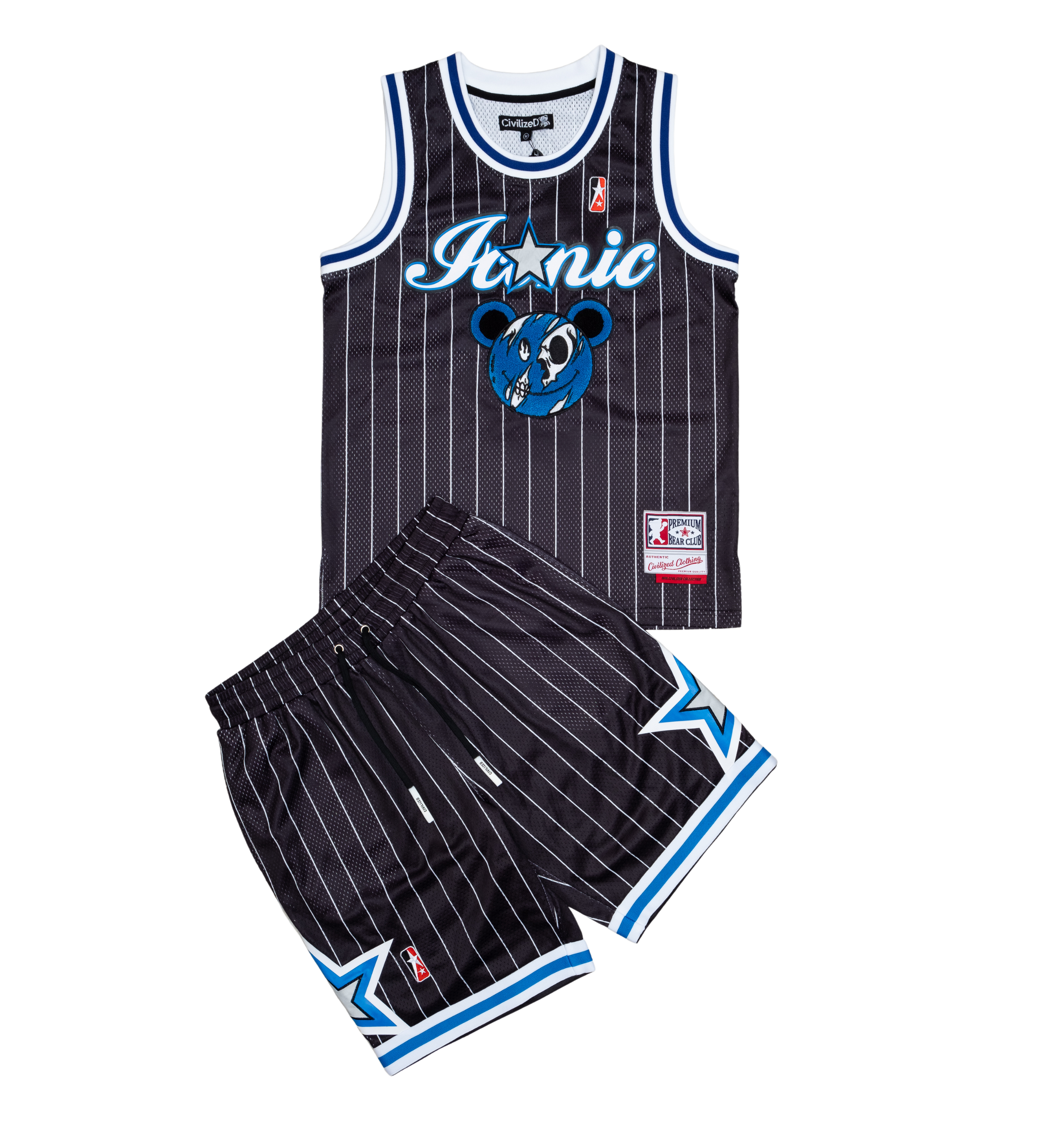 Custom Basketball Bulk Team Jersey and Shorts Set - Midnight Black