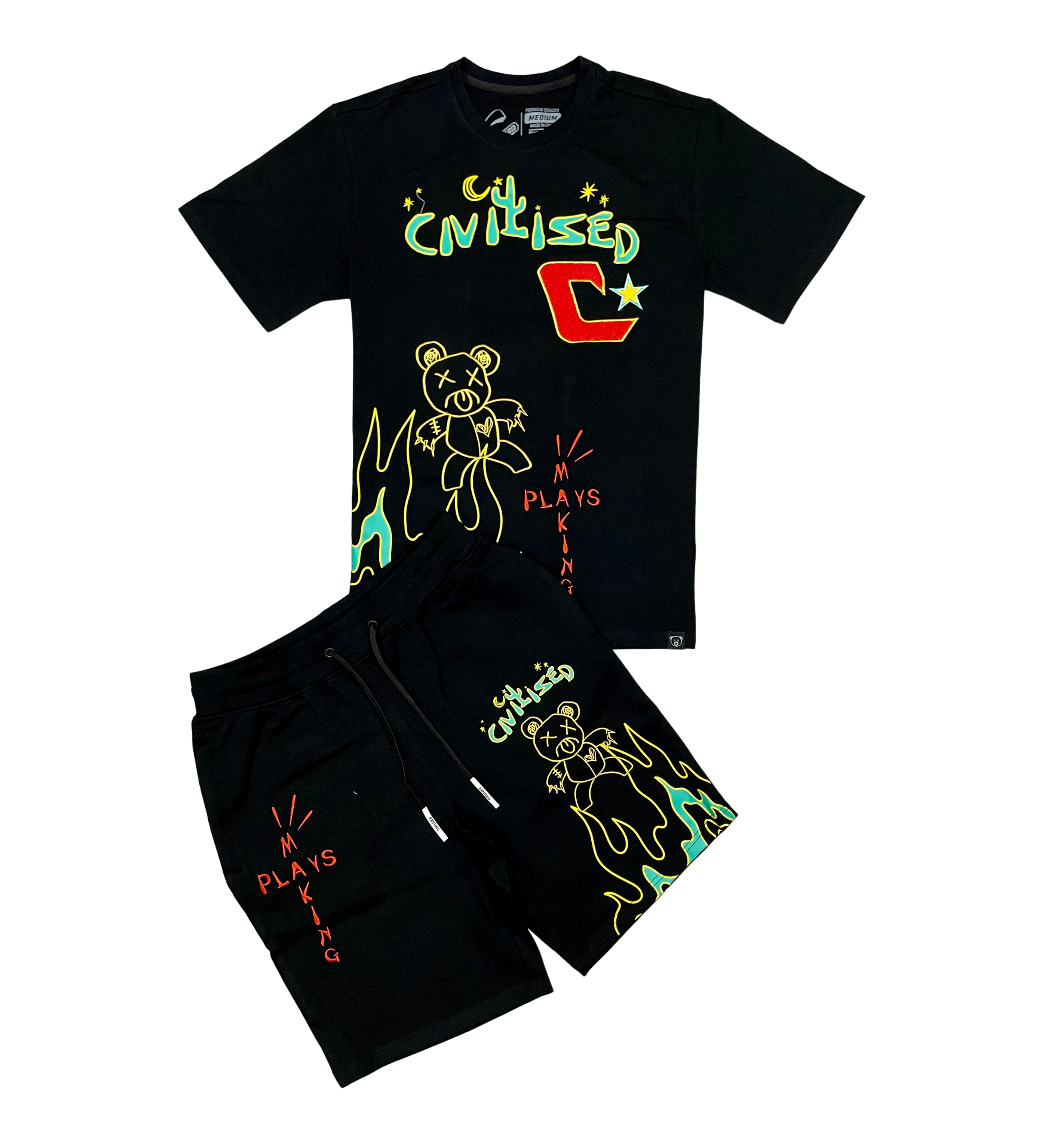 Civilized Clothing Brand Iconic Basketball Jersey & Short Set Black / Small