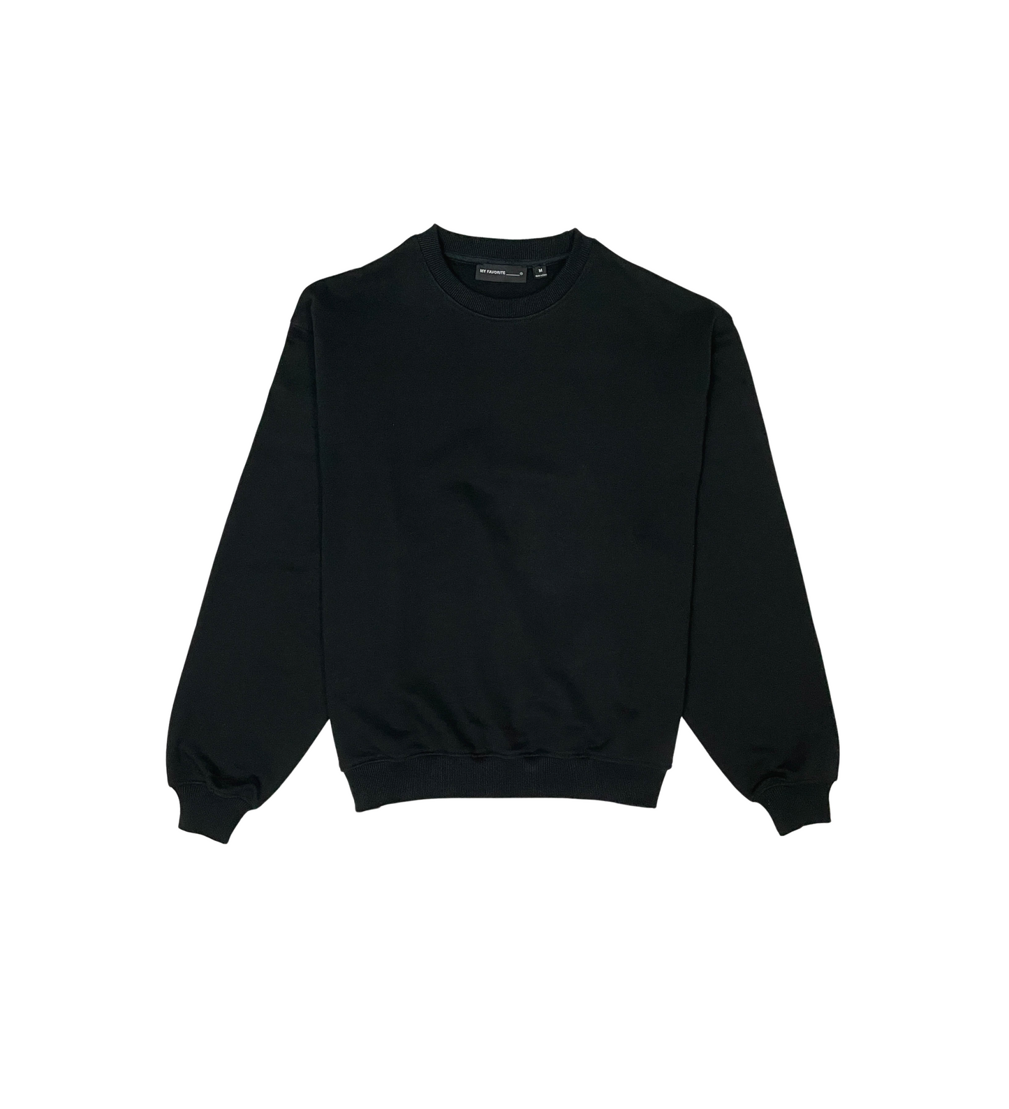 French Terry Crewneck Sweater - Black | My Favorite _1