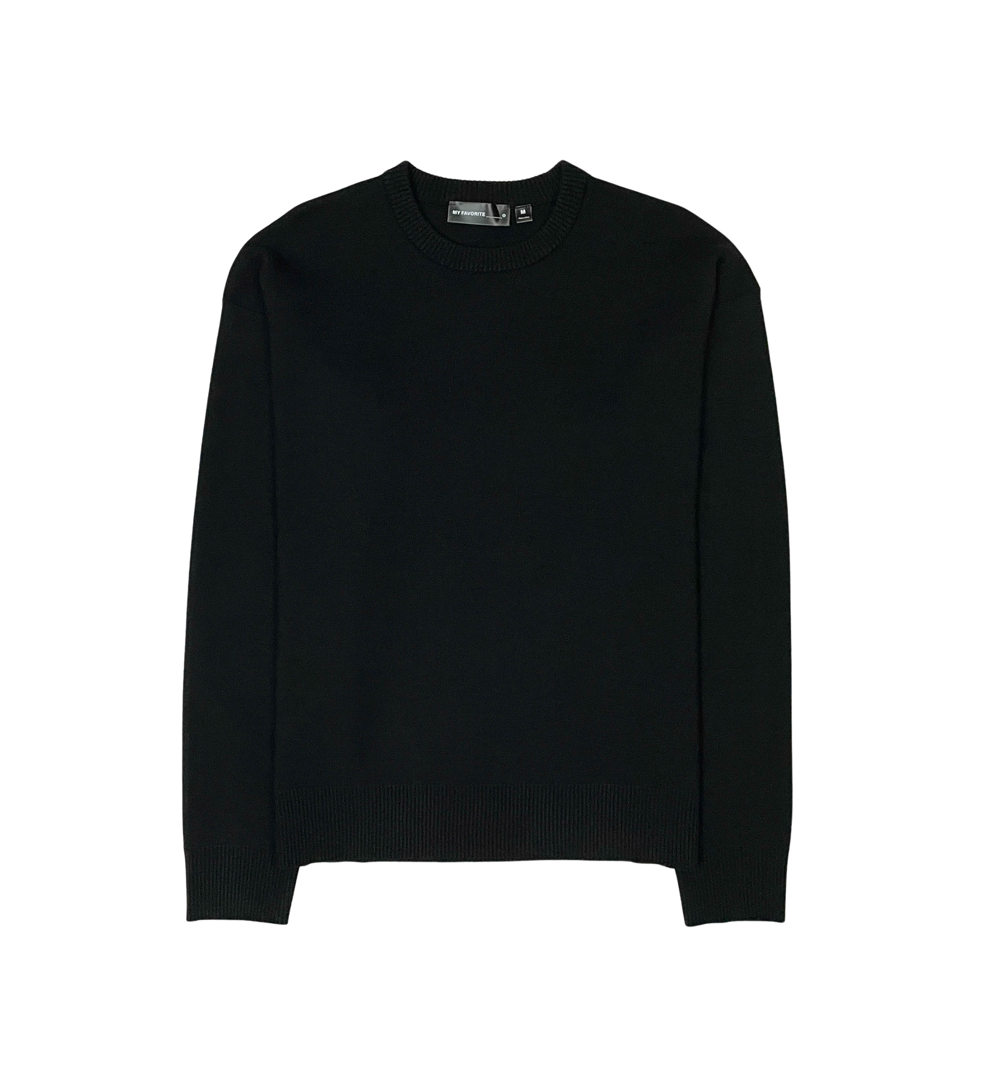 Viscos Poly Double Knit Sweater - Black | My Favorite _2