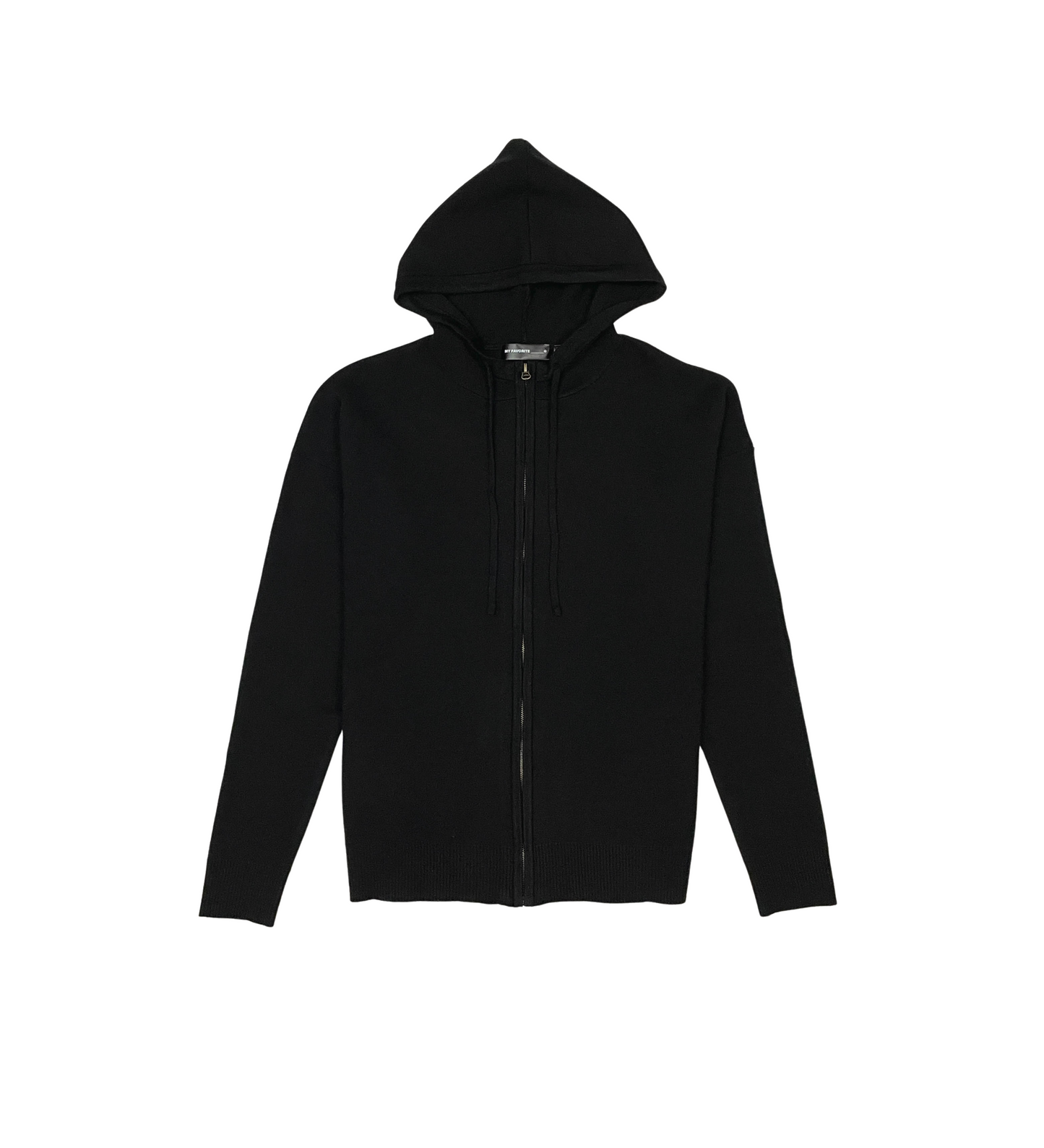 Viscos Poly Double Knit Zip Up Hoodie - Black | My Favorite _1