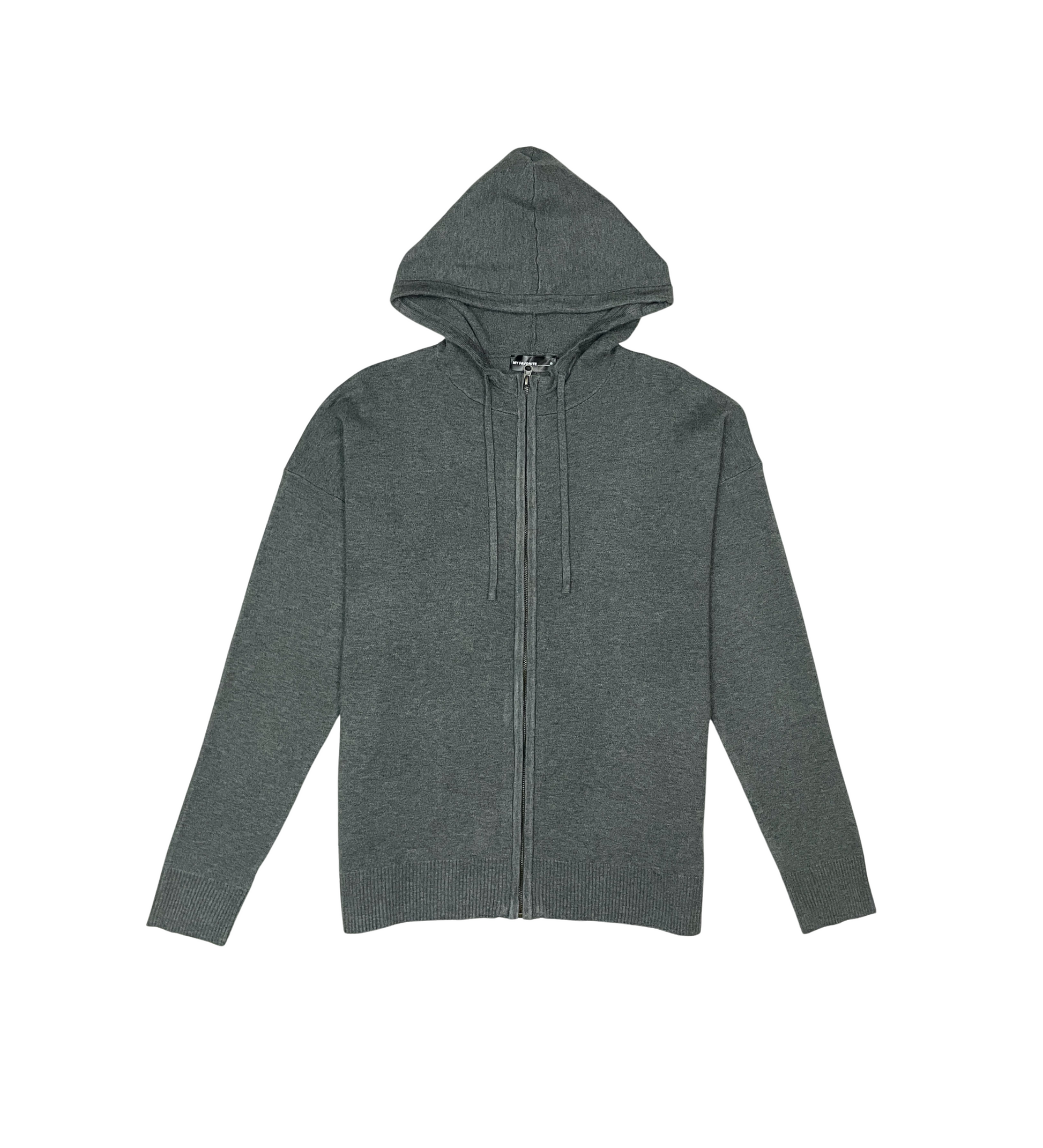 Viscos Poly Double Knit Zip Up Hoodie - Cream Heather | My Favorite _16