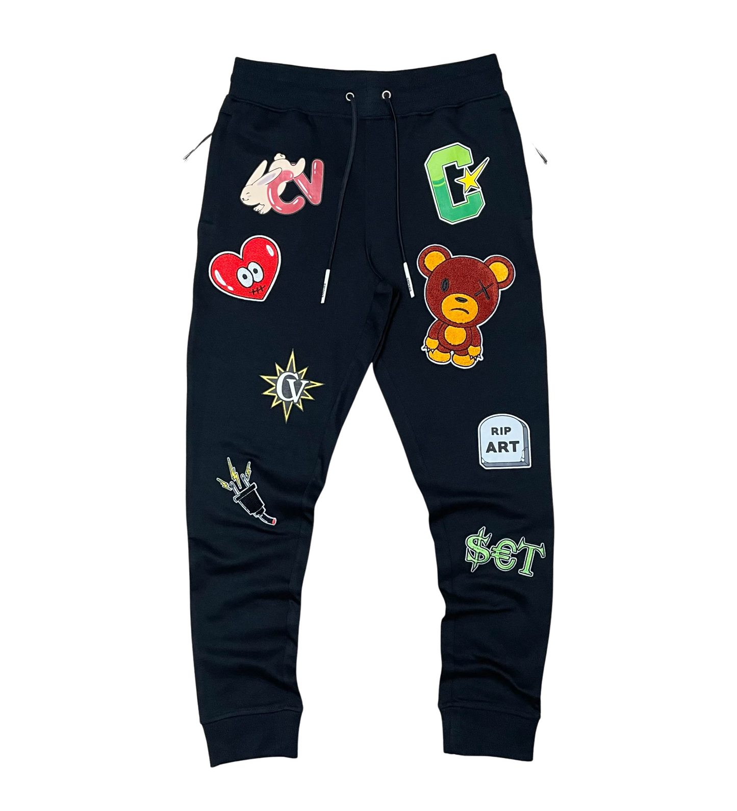 Multi Patch & Embroidery Jogger Set