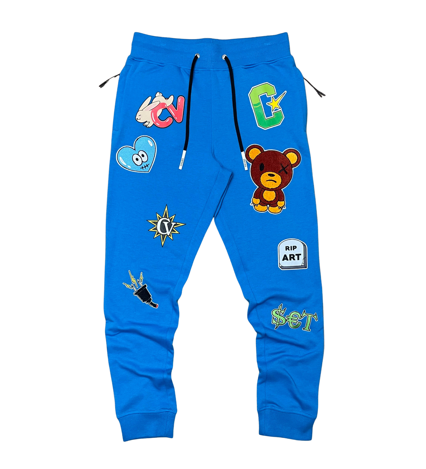 Multi Patch & Embroidery Jogger Set