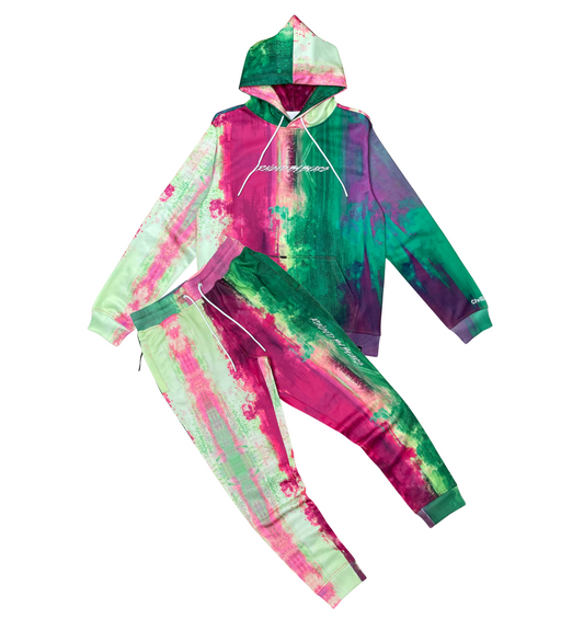 Raised By Bears Poly Tie Dye Jogger Set