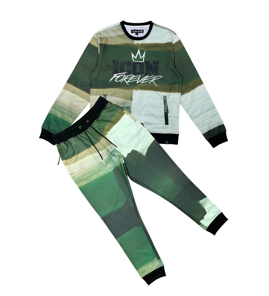 Icon Embroidered Poly Jersey Jogger Set