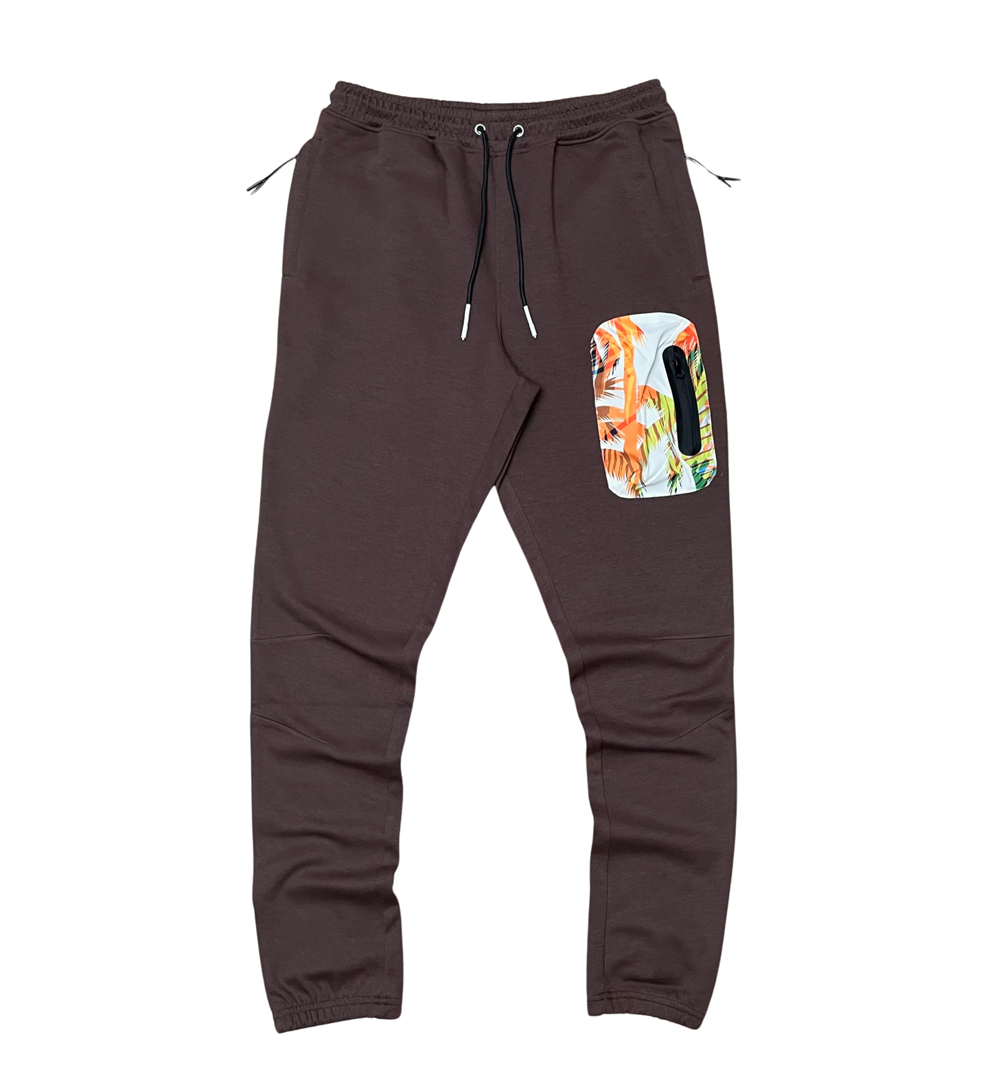 Nylon Mix Jogger Set W/ Detachable Vest + Hoodie - Brown | Civilized _5