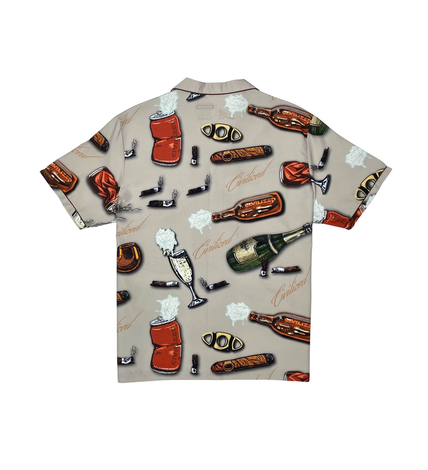 Party Button Down Sublimation Shirt - Dark Brown | Civilized _4