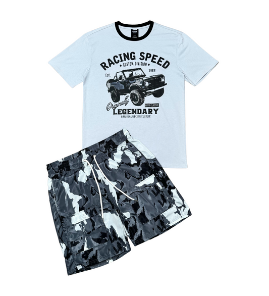 Racing Speed Tshirt Short Set