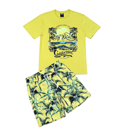 Long Beach California Tshirt Short Set