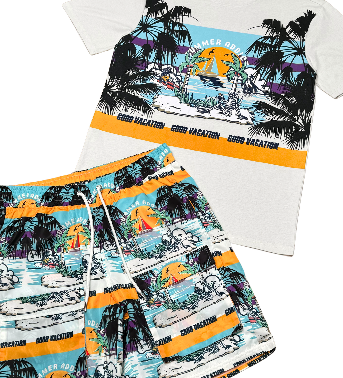 Good Vacation Tshirt Short Set