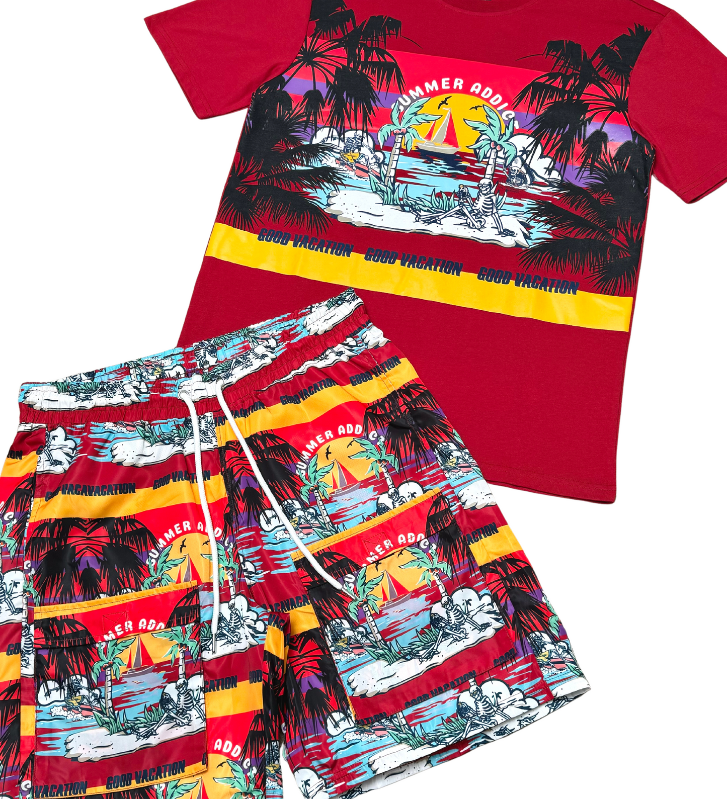 Good Vacation Tshirt Short Set