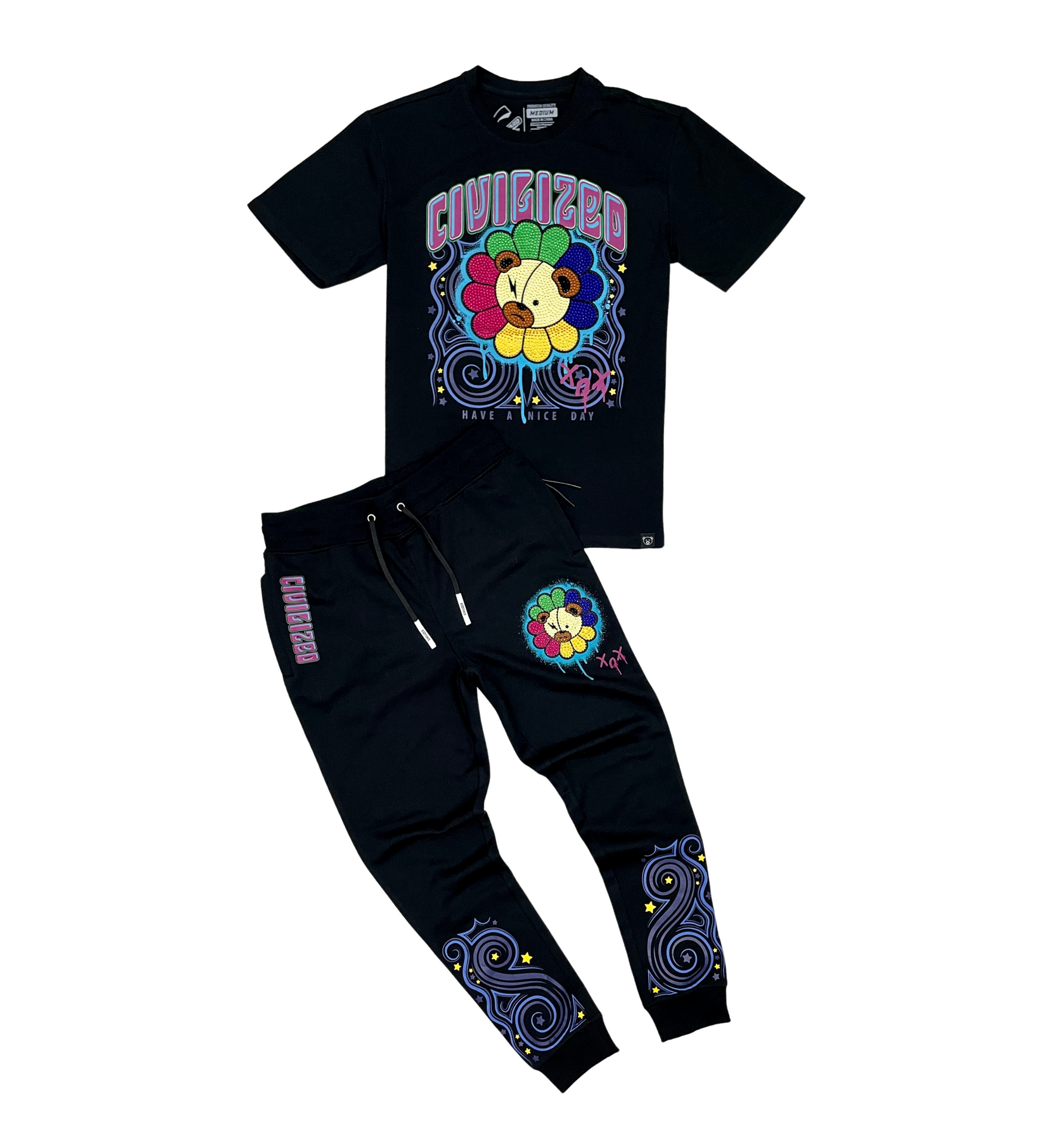 Bear Flower Jogger Set | Civilized Clothing Brand