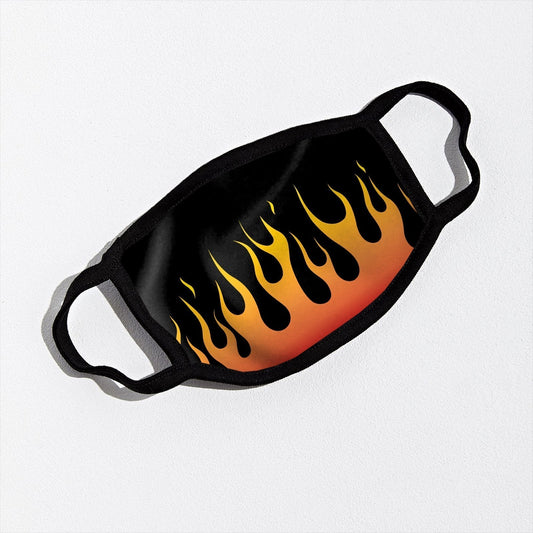 VR black flame face mask - Black & Orange | Vie+Riche
 _1