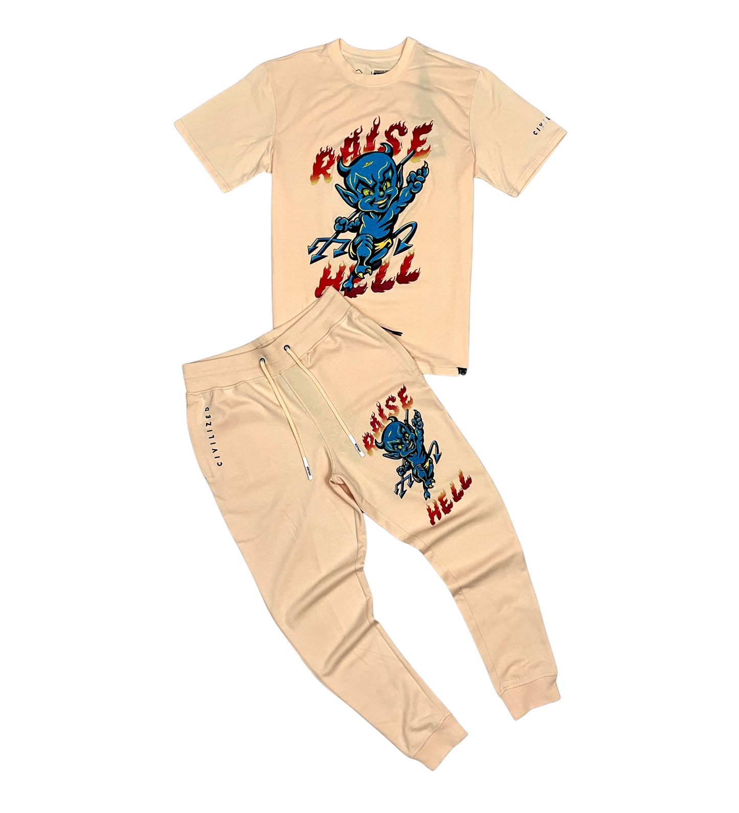 Raise Hell T-Shirt Jogger Set | Civilized Clothing Brand